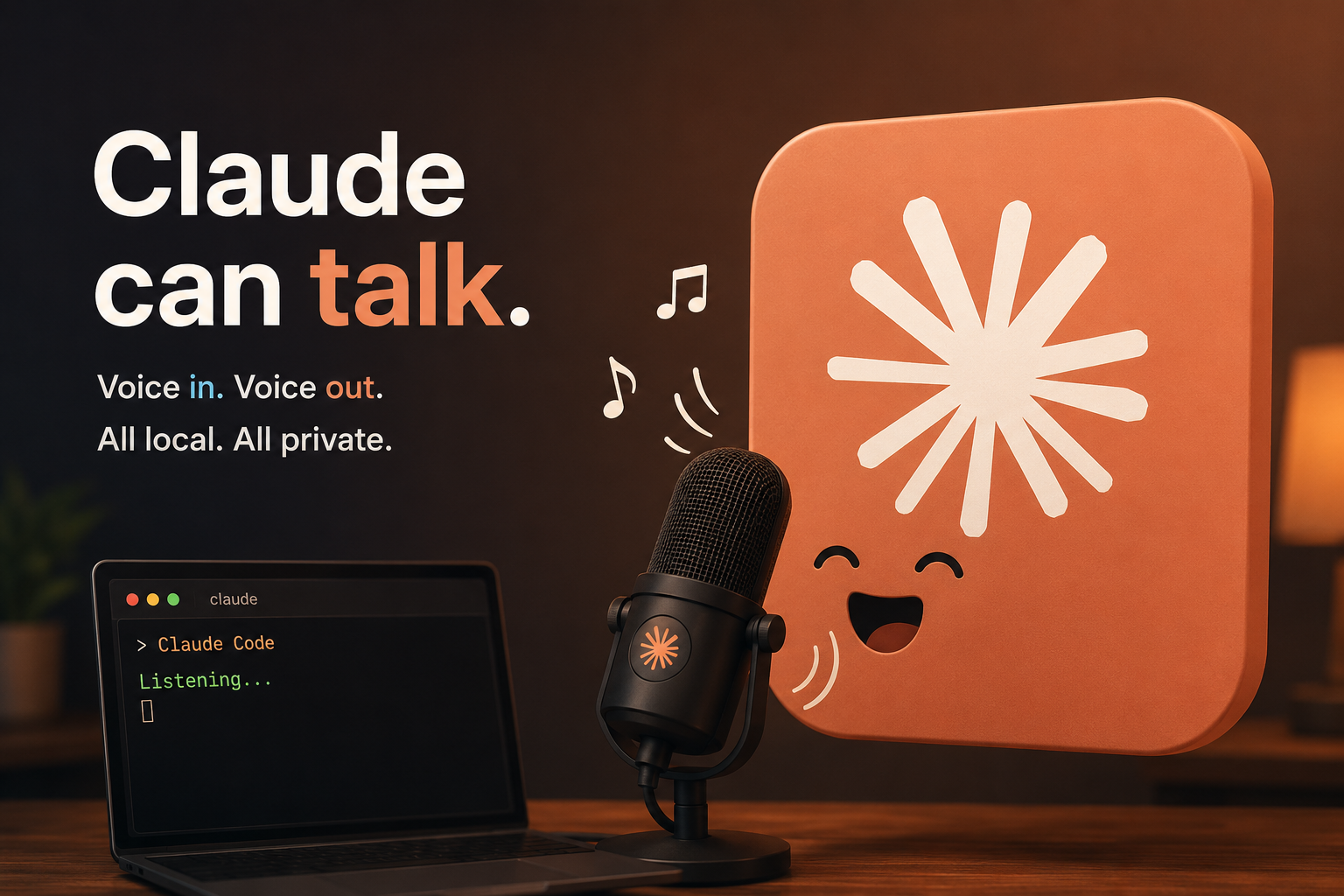 Claude can talk — voice in, voice out, all local, all private